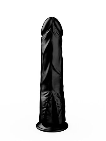 Чёрный фаллоимитатор на присоске - 17,5 см.